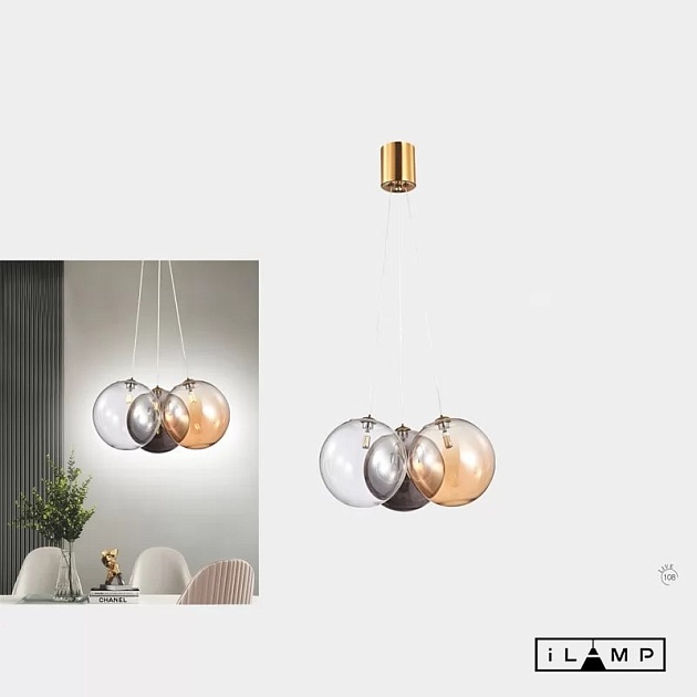 Подвесная люстра iLamp Drop 8110P/3 BR-MLT Фото № 2