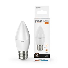 Лампа светодиодная Gauss E27 8W 3000K матовая 33218 4