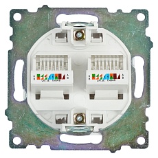 Розетка компьютерная 2-местная RJ-45 (механизм) Stekker GLS00-7109-01 Катрин, белый 50003 5
