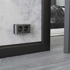 Розетка двойная с заземлением Werkel Gallant графит рифленый W5072104 4690389164675 2