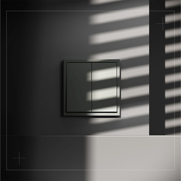 Выключатель с самовозвратом встраиваемый Voltum S70 двухклавишный 10А, (титан) VLS020606 Фото № 7