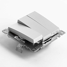 Выключатель трехклавишный Stekker Катрин GLS10-7108-03 серебро 49173 3