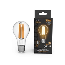 Лампа светодиодная филаментная Gauss E27 30W 2700K прозрачная 102902130 3