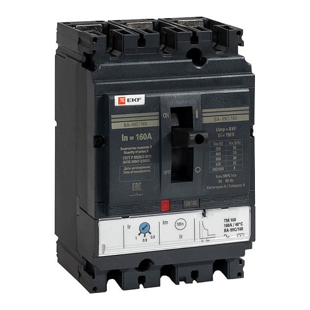 Выключатель автоматический ВА-99C (Compact NS) 160/160А 3P 36кА EKF PROxima mccb99C-160-160 изображение 1 Выключатель автоматический ВА-99C (Compact NS) 160/160А 3P 36кА EKF PROxima mccb99C-160-160 Фото № 1