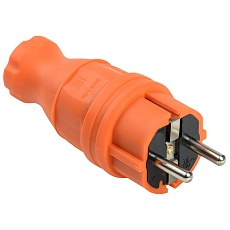 Вилка прямая ВБп3-1-0м IP44 ОМЕГА каучук оранжевая IEK PKR01-016-2-K09