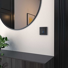 Выключатель Werkel Hammer двухклавишный с подсветкой черный W1220108 4690389162374 3