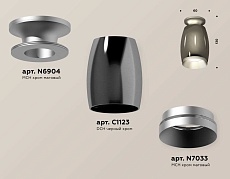 Комплект накладного светильника Ambrella light Techno Spot XS1123041 DCH/MCH черный хром/хром матовый (N6904, C1123, N7033) 2