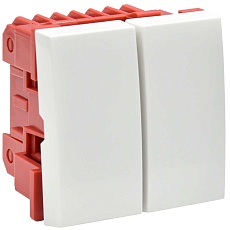 Выключатель двухклавишный ВК1-22-00-П (на 2 модуля) ПРАЙМЕР белый IEK CKK-40D-VD2-K01