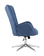 Поворотное кресло Stool Group Филадельфия регулируемое замша глубокий синий FUCHS HY-144-9098 3