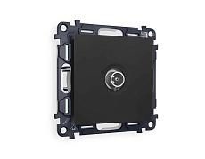 Комплект механизма TV розетки проходной AMBRELLA VOLT ALFA Черный матовый 5-1000 MHz 4dB QUANT (AP8130, VM211) MA813030