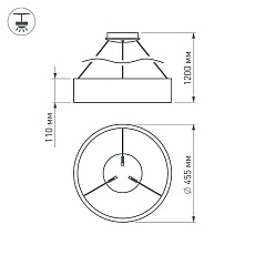 Подвесной светодиодный светильник Arlight SP-Tor-Ring-Hang-R460-33W Warm3000 023393(1) 1