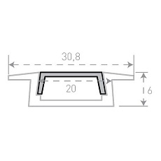 Встраиваемый профиль с рассеивателем SWG RC-3006 900083 2