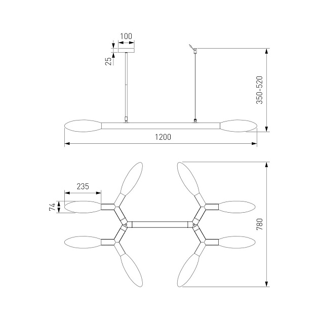Потолочная люстра Eurosvet Covalent 30180 черный изображение 2 Потолочная люстра Eurosvet Covalent 30180 черный Фото № 2
