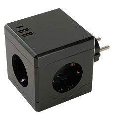 Разветвитель сетевой Stekker 3гн с/з 2хUSB A+Type C ADP16-33-21 49658 5