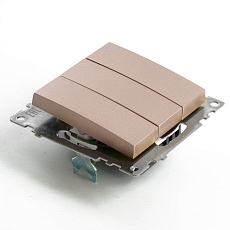 Выключатель трехклавишный Stekker Катрин GLS10-7108-02 шампань 49174 4