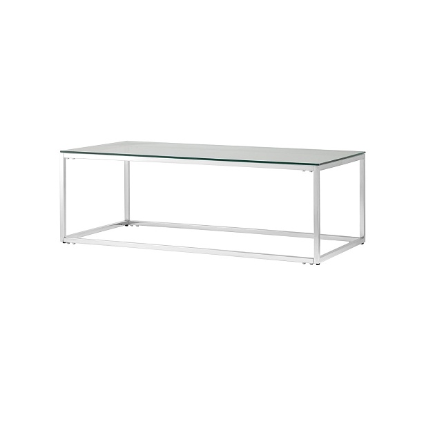 Журнальный стол Stool Group Таун 120*60 прозрачное стекло/сталь серебро УТ000004652 фото 