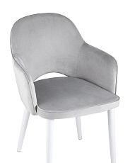 Кухонный стул Stool Group Венера велюр серебристый (ножки белые) MC16-2 KD HLR-14 1