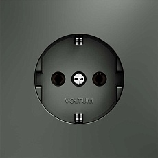 Розетка встраиваемая Voltum S70 с заземлением 16А, (титан) VLS040106