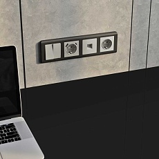 Перекрестный выключатель двухклавишный (дымчатый) W1223004/ a069460 5