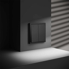 Перекрестный переключатель встраиваемый Voltum S70 двуклавишный 10А графит VLS020507 1