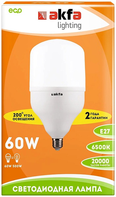 Лампа светодиодная Akfa Lighting E27 60W 6500K матовая FLLCB602765A фото 2