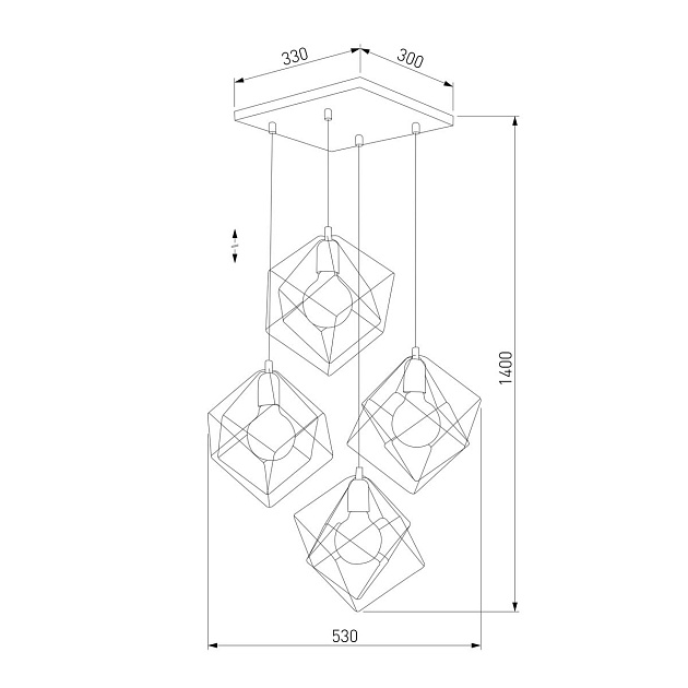 Подвесная люстра TK Lighting 2778 Alambre Фото № 3