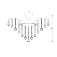 Потолочная люстра Eurosvet 3299/9 хром/прозрачный хрусталь Strotskis 1