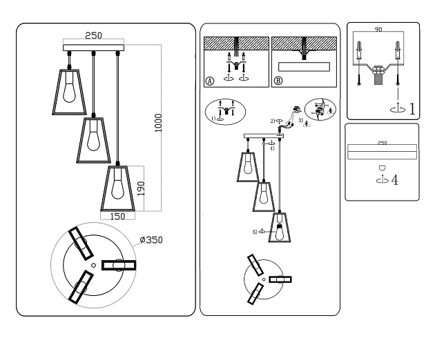 Подвесная люстра Ambrella light Traditional Loft TR80499 изображение 7 Подвесная люстра Ambrella light Traditional Loft TR80499 Фото № 7