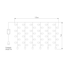 Светодиодная гирлянда Eurosvet Занавес 230V 200-001 теплый белый 2
