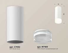 Комплект накладного светильника Ambrella light Techno Spot XS7442014 SWH/FR/CL белый песок/белый матовый/прозрачный (C7442, N7160) 1