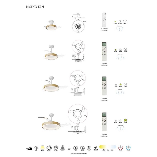 Люстра-вентилятор Mantra NISEKO FAN S 9013 Фото № 6