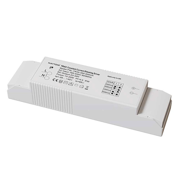 Блок питания Maytoni Technical Triac 23-40V 15-20W IP20 0,35-0,5A PSL-TR40-350-500mA Фото № 1