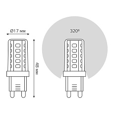 Лампа светодиодная Gauss G9 3,5W 3000К прозрачная 107009105 1