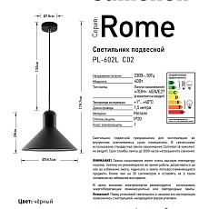 Подвесной светильник Camelion PL-602L C02 14557 3