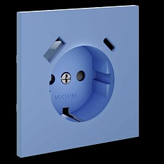 Накладка для розетки с заземлением и защитными шторками, с USB A+C, S70 (деним) Voltum VLS001015 5
