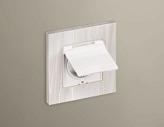 Комплект механизма электрической розетки AMBRELLA VOLT ALFA Белый глянец с/з с шторками и крышкой IP44 QUANT (AP1080, VM141) MA108010 2