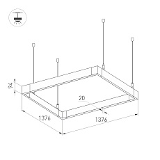 Подвесной светодиодный светильник Arlight ALT-LINEAIR-QUADRAT-FLAT-UPDOWN-DIM-1375-170W Warm3000 040635 1