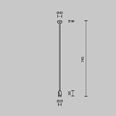 Крепление потолочное Long 700мм с вводом питания Maytoni Technical TRA159C-B1-PT 4