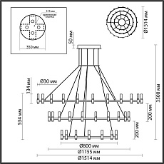 Подвесная светодиодная люстра Odeon Light Candel 5009/204L 4