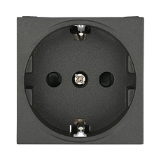 Розетка LK Studio с з/к, со шторками матовая поверхность (черный бархат) LK45 851408-1
