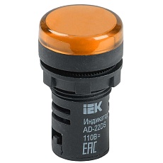 Лампа AD22DS(LED)матрица d=22мм желтый 12В AC/DC IEK BLS10-ADDS-012-K05