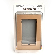 Рамка 2-постовая без перемычки Stekker Катрин золото GFR00-7012-08 49042 3