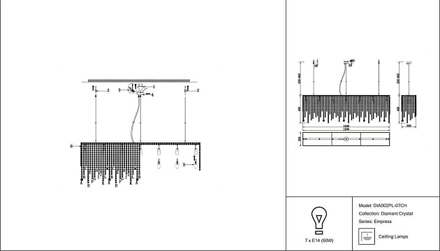 Подвесная люстра Maytoni Empress DIA002PL-07CH Фото № 3
