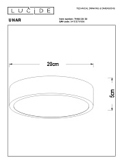 Потолочный светодиодный светильник Lucide Unar 79185/20/30 1