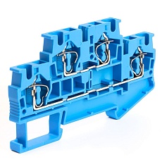 Зажим пружинный, 4-проводной проходной 2 уровня ЗНИ - 4.0 (JXB ST 4), синий Stekker 39974 2
