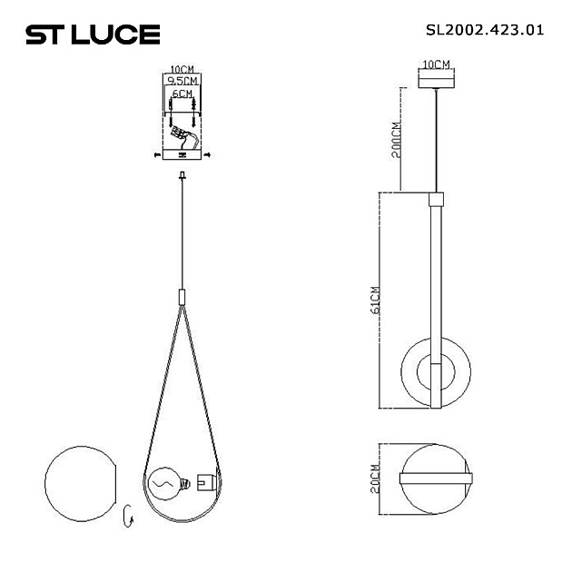 Подвесной светильник ST Luce Moonbag SL2002.423.01 изображение 2 Подвесной светильник ST Luce Moonbag SL2002.423.01 Фото № 2