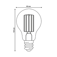 Лампа светодиодная Uniel E27 5W 3000K прозрачная LED-A60-5W/3000K/E27/CL GLY01TR UL-00011932 1