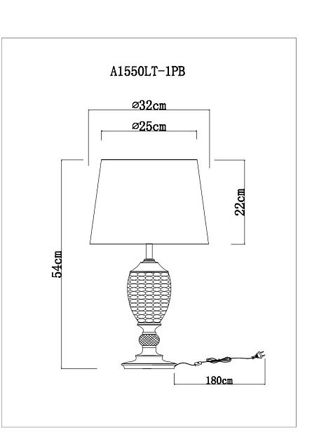 Настольная лампа Arte Lamp Radison A1550LT-1PB Фото № 5