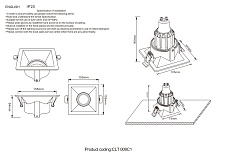 Встраиваемый светильник Crystal Lux CLT 009C1 BL 2