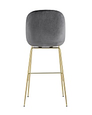 Барный стул Stool Group Турин со спинкой велюр серый золотые ножки 8329C VELVET GREY 3